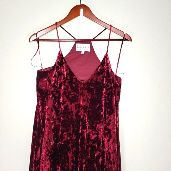 Nicole Miller Burgundy Velvet Maxi Dress 2 - Picture 2 of 7
